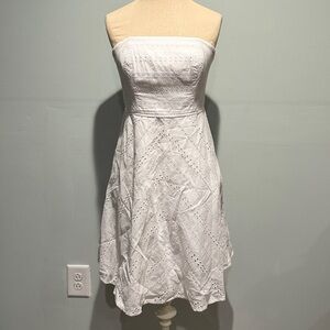 Draper James White Eyelet Strapless Dress